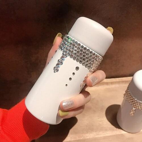 Diamond thermos Mini Kawaii bottle coffee tea bottle portable travel cup stainless steel vacuum flask water bottle Girl Gift