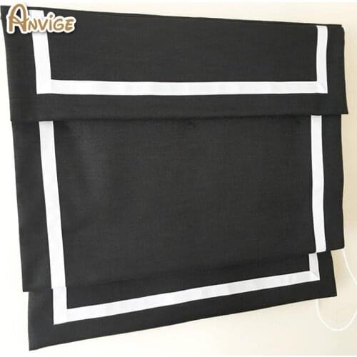 Anvige custom roman shades for windows kitchen,custom roman shade with border trim,ready to install materials included