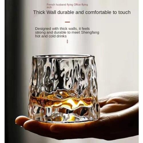 Creative Rotating Glass Wine Glass Tumbler Japanese Hammered Beer Glass Foreign Wine Glass Whiskey Glass glass cup wine glass