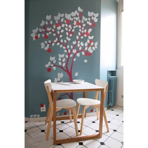Large Apple Tree Wall Decal Wall Sticker For Nursery Tree Decor Vinyl DIY Tree Decals with apple Art Home Wall Decoration LC1062