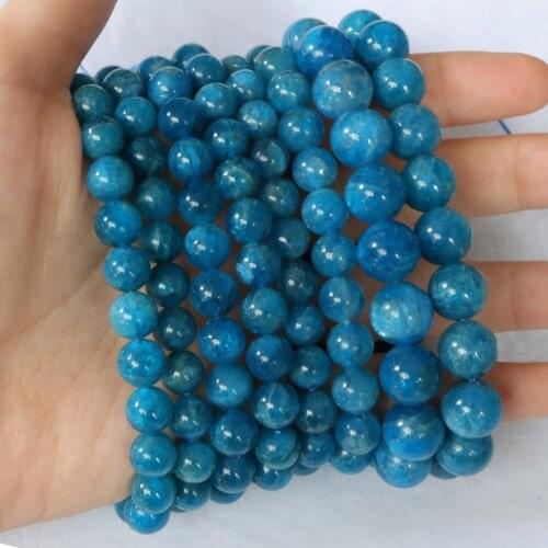 Natural blue kunzite stone beads smooth round charm gemstone For Jewelry Making DIY women Bracelet necklace
