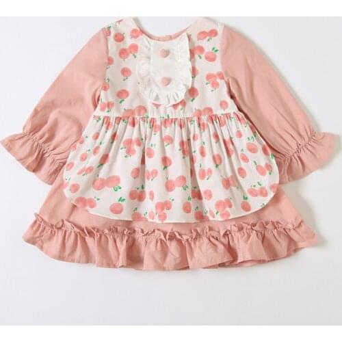 Kids Clothes Janpanese Style Flowers Print Toddler Princess Baptism Party Dress For Girls Infant Christening Birthday Dress 0-3Y