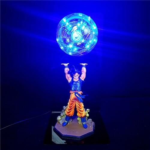 Animation Dragon Ball Son Goku Model Action Figures Beads Night Light Emitting Creative Hand Made Toy Gifts Desktop Ornaments