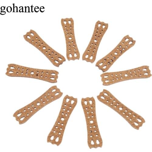 Gohantee Brown 10pcs Slingshots Pouches Microfiber Leather with Center Hole for Outdoor Hunting Catapults 58mm x 12mm x 16mm