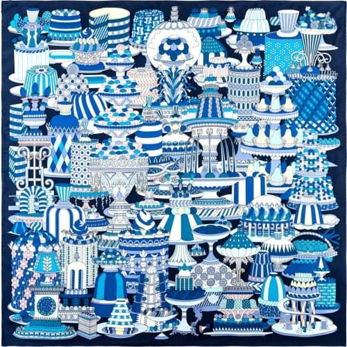 90cm Square Silk Scarf Designer Head Scarfs For Women Square Silk Twill Scarf Hand Rolled