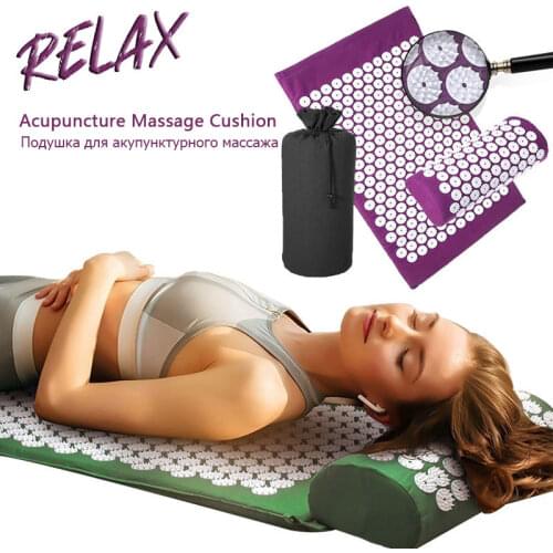 Massage Mat Acupressure Mat Yoga Lotus Spike Relieve Back Body Pain Spike Applicator Yoga Mat Bag Pranamat коврик для фитнеса