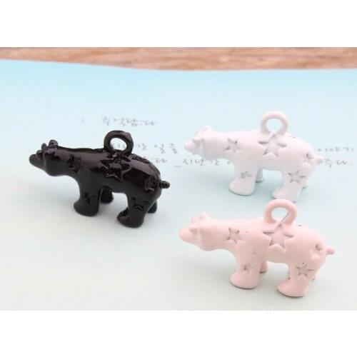 Min order 30pcs/lot color Spray paint animals cartoon 3D bears shape alloy floating locket charms diy jewelry pendants accessory