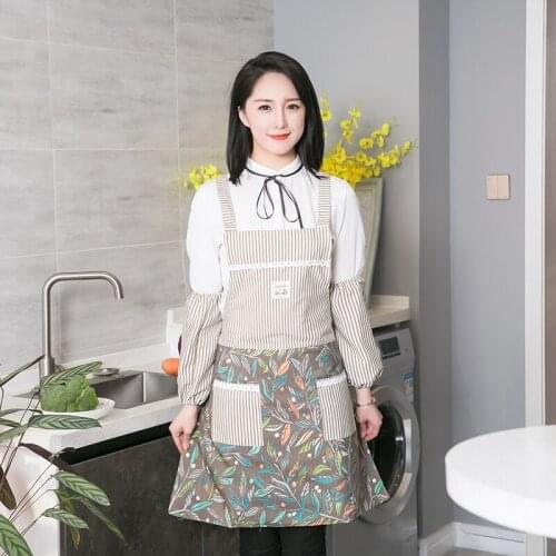 Womens kitchen cooking Korean fashion waterproof and oil-proof work apron mens overalls adult home cute waist
