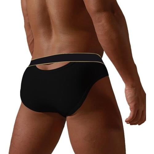 New ORLVS Sexy Briefs Men Underwear Cotton Back Hollow Out Man Underpants Gay Mens Panties Comfort Soft Slip Homme OR6106