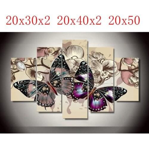 5PCS diamond embroidery butterfly diamond painting Cross Stitch full Square/Round drill Rhinestone gift Wedding decoration