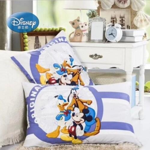 Disney Mickey Minnie Mouse 100% Cotton Pillowcases 2Pcs Multiple Cartoon Patterns Couple Pillow Cover Decorative PillowsCase