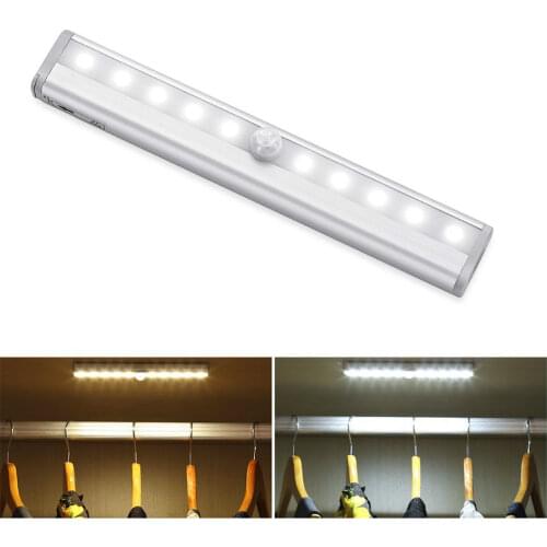 Motion Sensor Night Light Potable 24 40 60 LED Closet Lights Wireless USB Charging Cabinet IR Infrared Motion Detector Wall Lamp