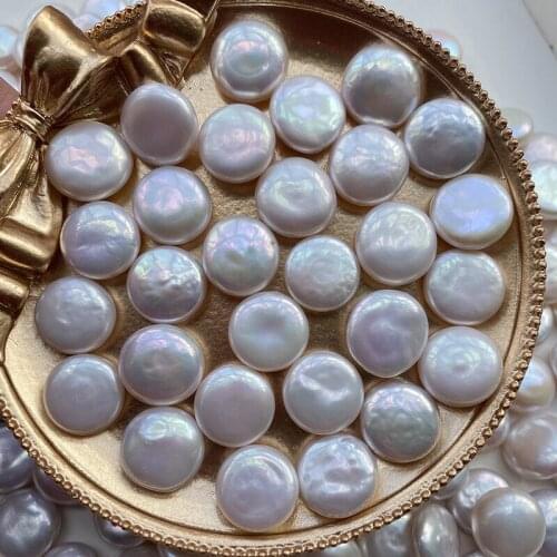Wholesale 12-13mm Big Size Real Natural Freshwater Loose Pearls Round Button Shape No Hole, 10pcs/lot