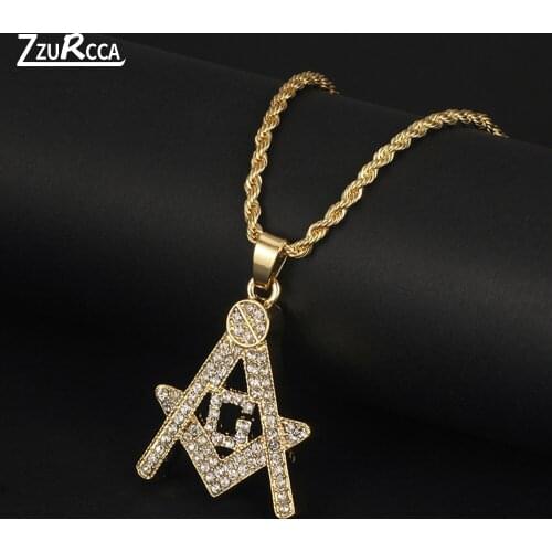 Hip Hop Letter A Pendant Necklace Tennis Chain Rhinestone Necklaces for Women Men colar masculino cordao masculino