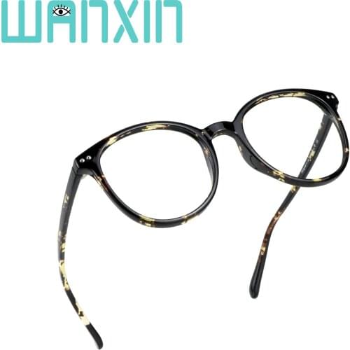 WANXIN Plastic Blue Light Blocking Glasses,Oval Computer Reading Glasses,Transparent Lens,Reduce Headaches&Eyestrain