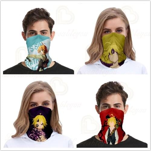 Japan Anime The Seven Deadly Sins Scarf Neck Warmer Neck Gaiter Men Women Half Face Head scarf Shield Headband Headwear