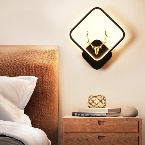 Modern personality design deer head Wall Lamp bedroom bedside LED Wall Lamp apartment hotel modern antler lamp aisle Lamp