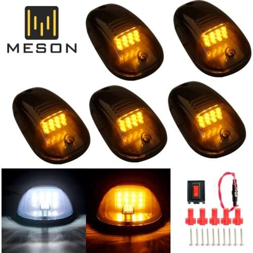 5x Cab Roof Top Marker Running Car LED lights Lamp Black Smoked Lens Bulbs Signal Cabus for Truck SUV 4x4 9 Room Led Accessories