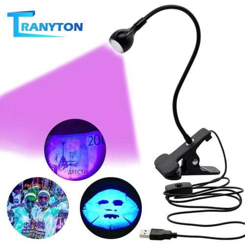 LED Clip Desk Lamp Rechargeable USB Led Flexible Table Lamps Cash Medical Product Detector UV Gel Curing Light For DIY Nail Art