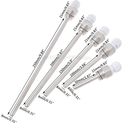 50-250mm Stainless Steel Thermowell 1/2" NPT Threads For Temperature Sensors G21 Whosale&DropShip