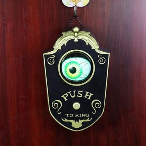 Halloween One Eyed Doorbell Decoration Horror Props Glowing Hanging Door Doorbells Eyeball Bell Decor