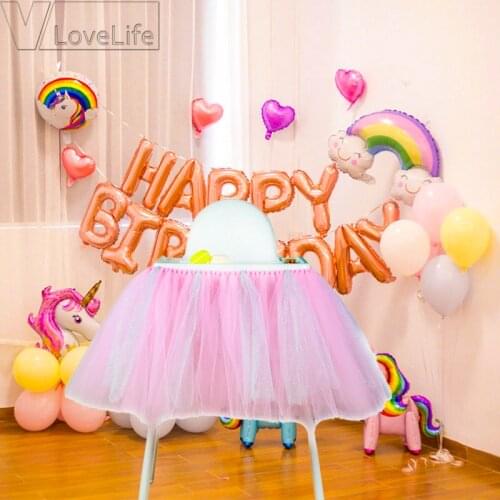 Tutu Tulle Table Skirts Baby Shower Decoration For High Chair Home Textiles Event Party Supplies
