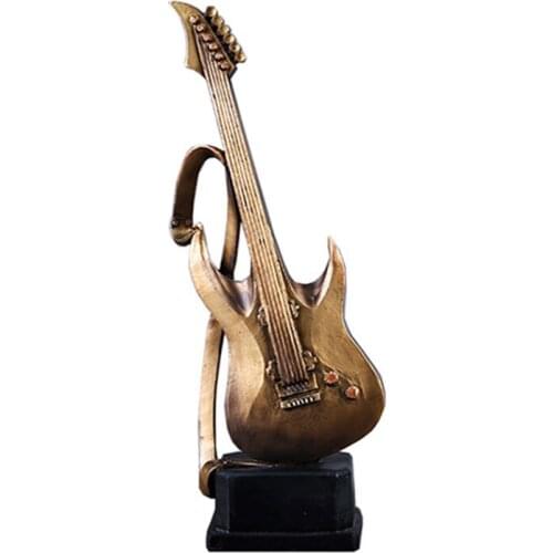 Resin Home Decor Crafts Retro Guitar Model Bar Cafe Bookcase Decoration Musical Instrument Ornaments