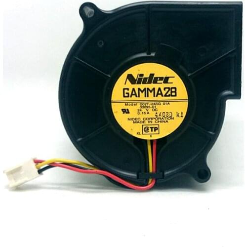 NIDEC D07F-24SG 01A 7530 DC 24V 0.15A 3 Line 7CM Converter Turbo Blower Cooling Fan