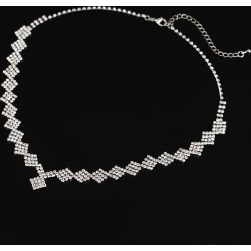 YFJEWE New Fashion Women Crystal Chain Necklace Woman High Quality Symmetrical rhombus design Christmas Jewelry Wholesale N067