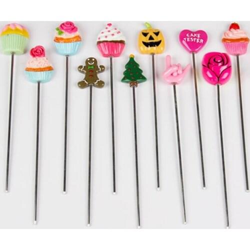 1Pcs Tester Probe With Cute Handle Kitchen Supplies Cake Test Needle Multi Purpose Muffin Baking Tool Detector Needles
