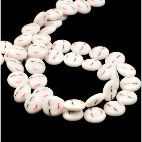 12mm Charm Pattern Flat Round Beads Lampwork Glass Beads Spacer Loose Beads For Jewelry Making DIY Bracelet Necklace
