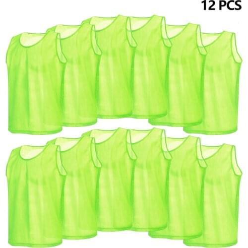 12 Pack Mesh Scrimmage Training Vests Football Vest Breathable Adults Jerseys Bibs Sportswear Accessories