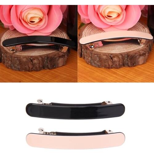 2 Pieces Automatic Hair Clips, Slim Long Acrylic Hair Barrette Ponytail Holders for Womens Daily