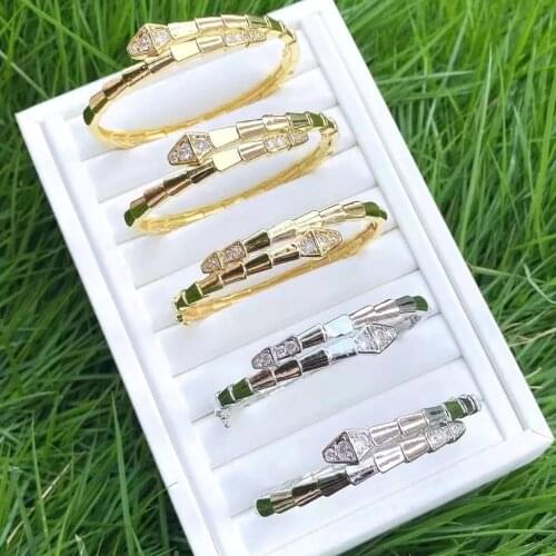 3Pcs Fashion Crystal CZ Pave Gold Silver Color BangleS for Women Men Punk Jewelry Trendy Animal Cuff Bangle 2021 trendy