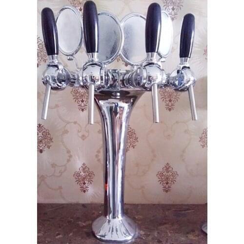 4 -ball shape tap beer tower with logo holder, beer column unit with medallion unit