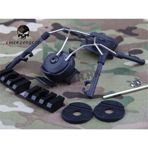 Emersongear HELMET RAIL ADAPTER SET Peltor Comtac Headset Ops-Core Helmet ARC Rail Adapter for C1 C2 C4 BD8625 Pouch