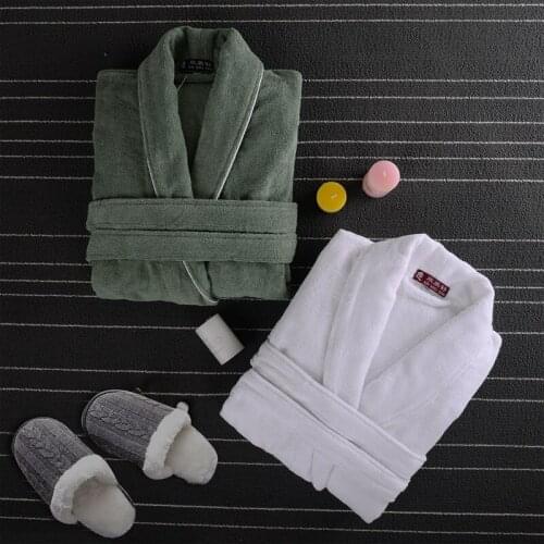 100% Cotton Bathrobe Men Hotel Robes Toweling Terry Fleece Robe Lovers Robe Bathrobe Soft Sleeprobe Female Casual Homewear