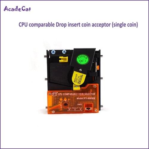Free shipping CPU Comparable vertical Drop Insert Kind Coin Acceptor/Coin Selector Mech- single coin or token selecter PY-800