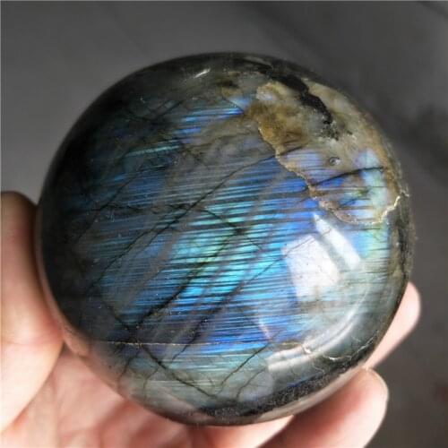 Large natural labradorite stone polished sphere healing crystal gemstone chakra reiki spirit energy meditation spectrolite
