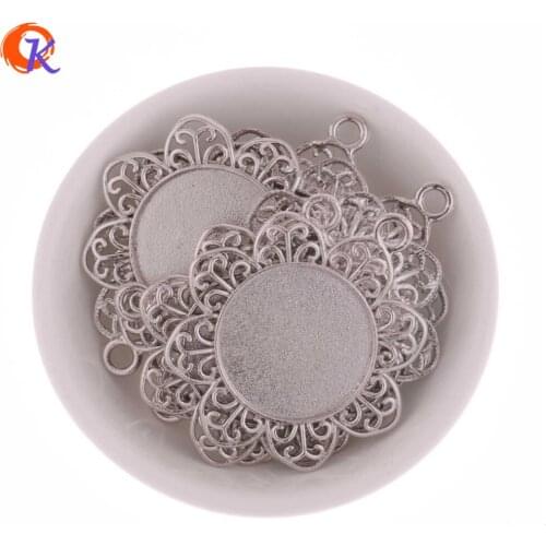 Cordial Design 30Pcs/Lot Jewelry Accessories Alloy Flower Pendant Chunky Necklace Pendant Image Holder Jewelry Findings Tray
