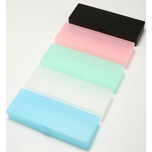 Translucent Frosted Plastic Pencil Case Student School Office Supply Stationery Creative Pencilcase Women Make Up Cosmetic Box