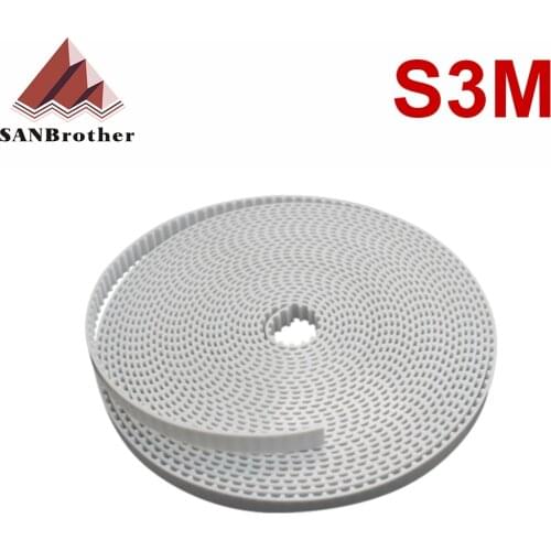 Arc STS STD S3M Open timing belt Width 6/10/15/20mm Polyurethane steel PU White S3M-10mm STD3M Synchronous belt Laser CNC