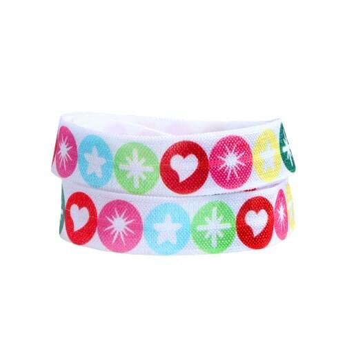 FLRA FOE Christmas FOE ribbon free shipping 5/8" 15mm Fold Over Elastic FOE ribbon