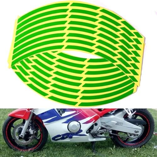 Car Motorcycle bicycle high quality fluorescent sticker Universal 17" -19" wheel waterproof decal For Yamaha kawasaki ZX6R ZX12R
