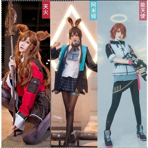 Arknights Exusiai Amiya SkyFire Cosplay Costume Outfit Jacket Full set Women Men Halloween Carnival Costumes Custom Made