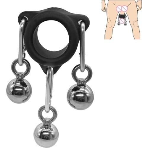 Penis Rings Metal Ball Weight Hanger Enlargement Pump Penile Stretcher Extender Exercise Device Sex Toys For Men