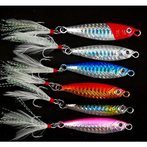 Hot 10Pcs/Lots High Quality Spoon Fishing Lures 10/15/20/30g Artificial Hard Bait Metal Sequin Paillette Small Iron Treble Hook