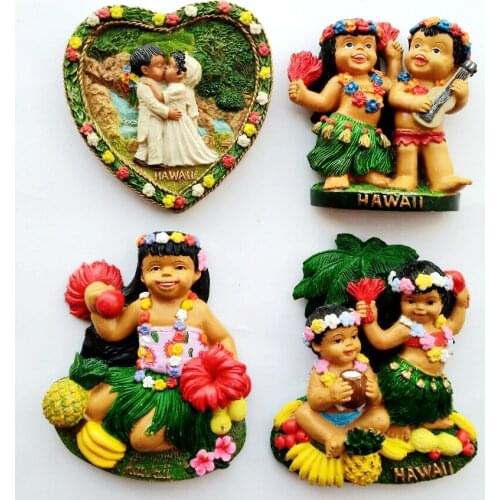 Hot Sale Hawaii Series 3D Fridge Magnet Travel Souvenirs Creative Home Decoration Refrigerator Magnetic Stickers Gift