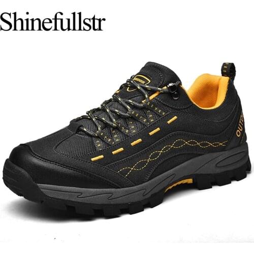 Outdoor Waterproof Hiking Shoes Men Leather Trekking Sneakers Treking Mountain Climbing Shoe Wandern Zapatos Senderismo Hombre