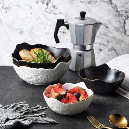 MUZITY Ceramic Salad Bowl Porcelain Dessert or Breakfast Bowl Tableware Special Design
